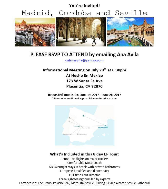Spain Educational Tour 2017
