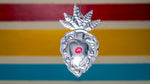 Red Flame Tin Heart